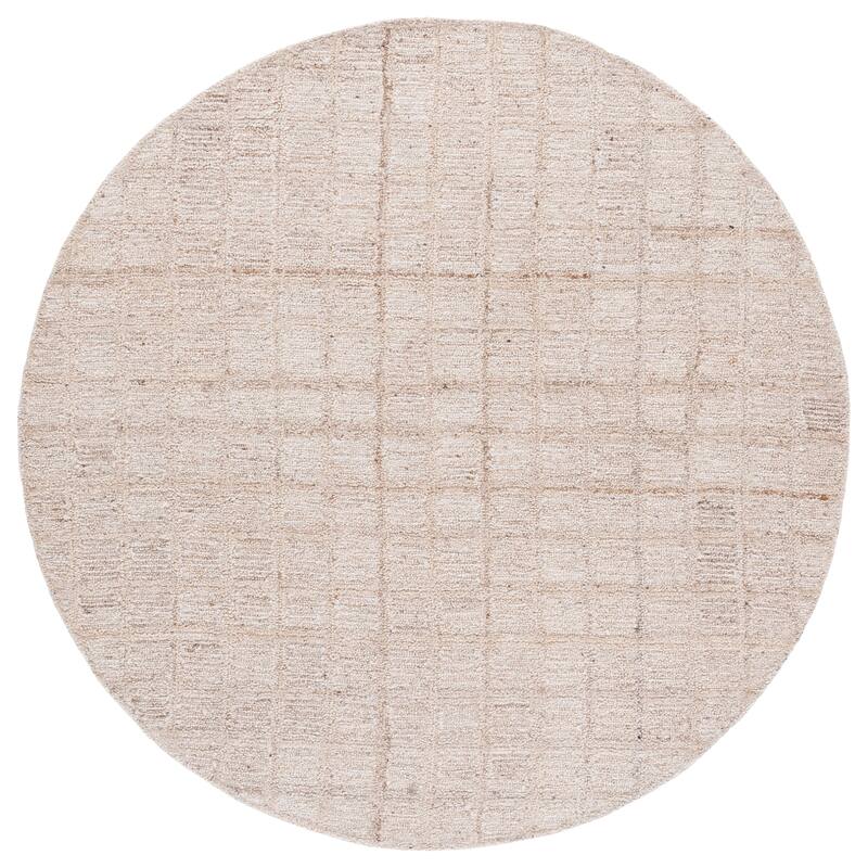 SAFAVIEH Handmade Pine Jaylin Wool Rug - 6' Round - Beige/Brown