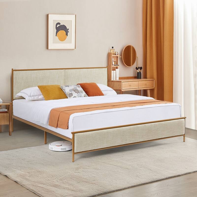 Classic Metal Platform bed with support legs