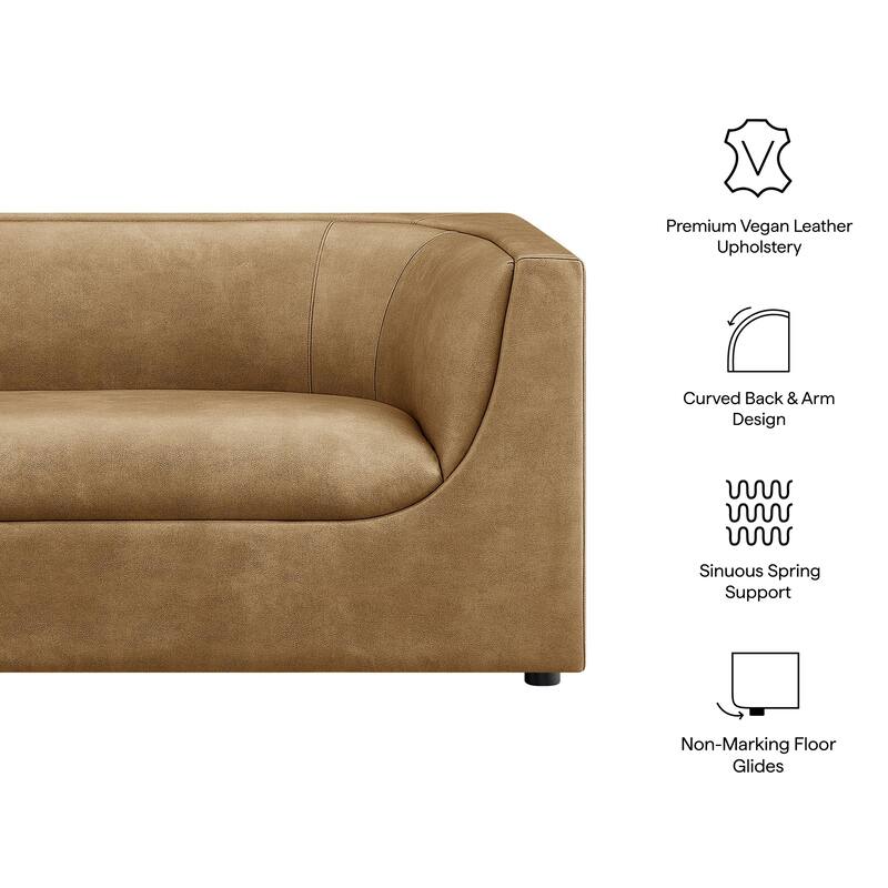 Hilda 67" Curved Back Vegan Leather Loveseat