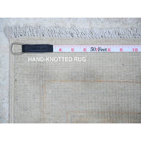 Shahbanu Rugs Swan White, Washed Out Peshawar, Wool, Hand Knotted ...