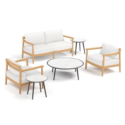 Lido 7-Piece Loveseat, Club Chairs and Nette Coffee Table, End Tables Lounge Set