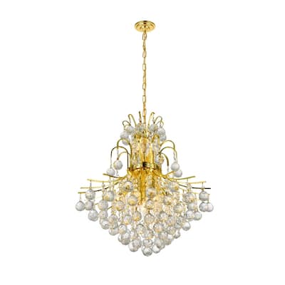 Elegant Lighting Gold Royal-cut 22-inch Crystal Clear Hanging 11-light Chandelier