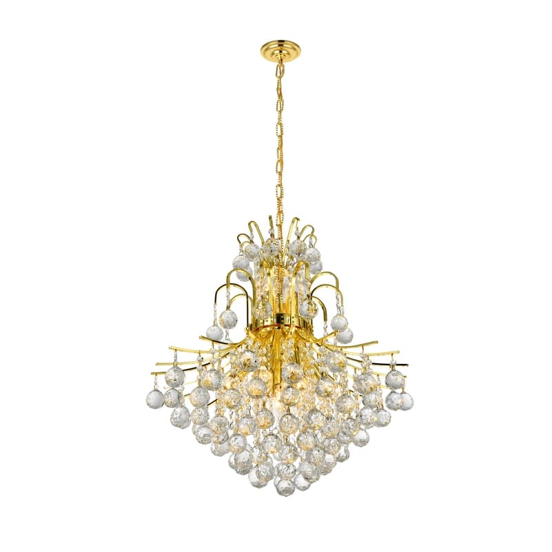 Elegant Lighting Gold Royal-cut 22-inch Crystal Clear Hanging 11-light Chandelier