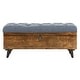preview thumbnail 3 of 11, SAFAVIEH Liam Tufted Cocktail Ottoman - Navy