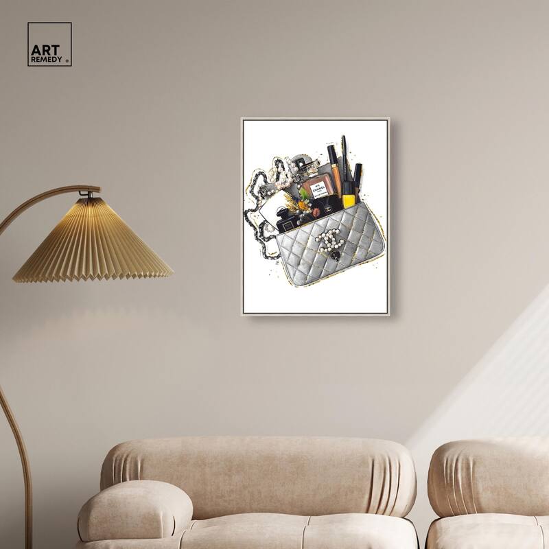 Grey Treasure Bag Canvas by Art Remedy
