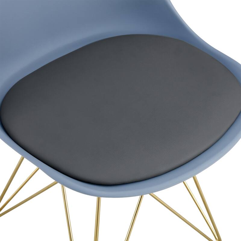 Modern Dining Chairs with Plastic Seat and Metal Legs (Set of 4)