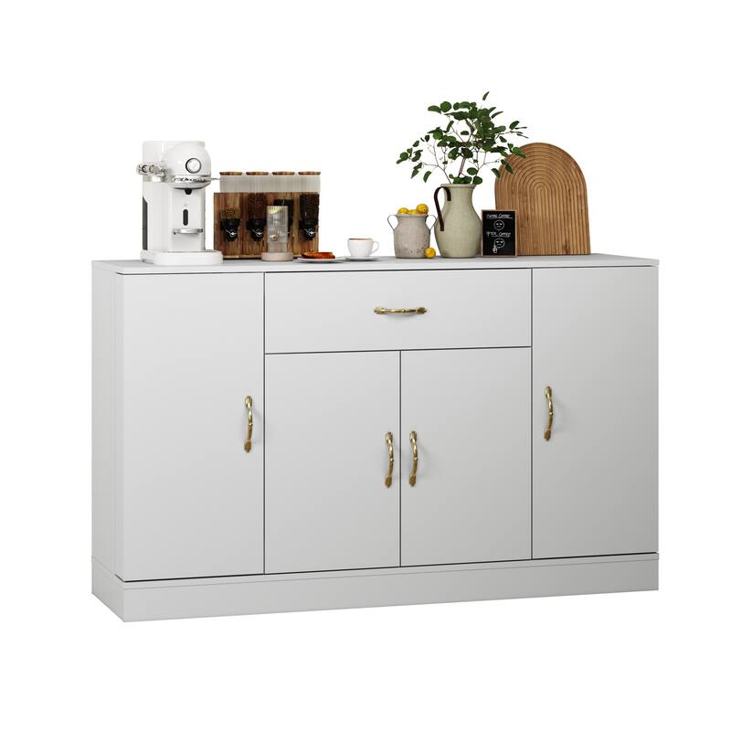 Sideboard Buffet Cabinet with Storage, 4 Doors & 1 Drawer, Modern Coffee Bar for Kitchen & Dining Room