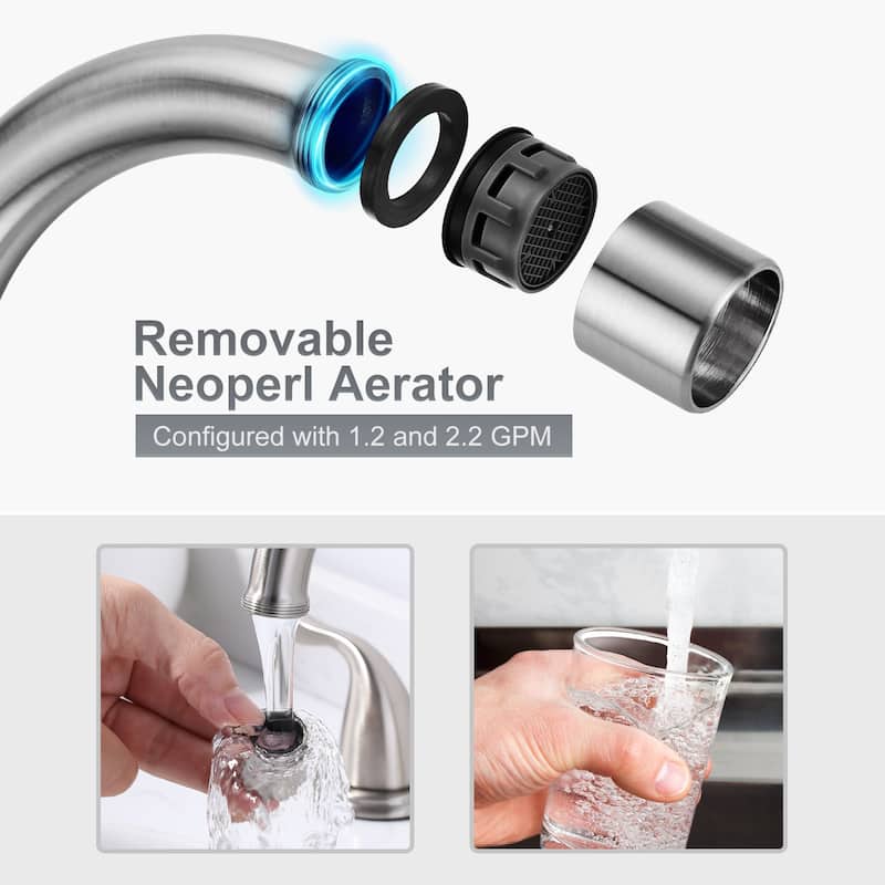 WOWOW 8 Inch Widespread Bathroom Faucet in Morden