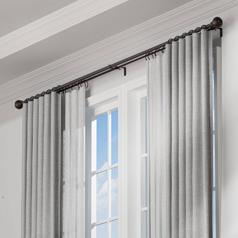 KAWOTI Adjustable Double Curtain Rod