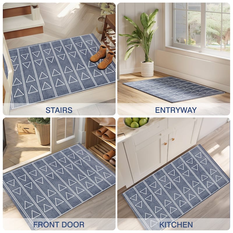 Indoor Door Mat, Front Back Outdoor Mat Rubber Backing, Low-Profile Entrance Rugs, Absorbent Resist Dirt Doormats Inside Doormat