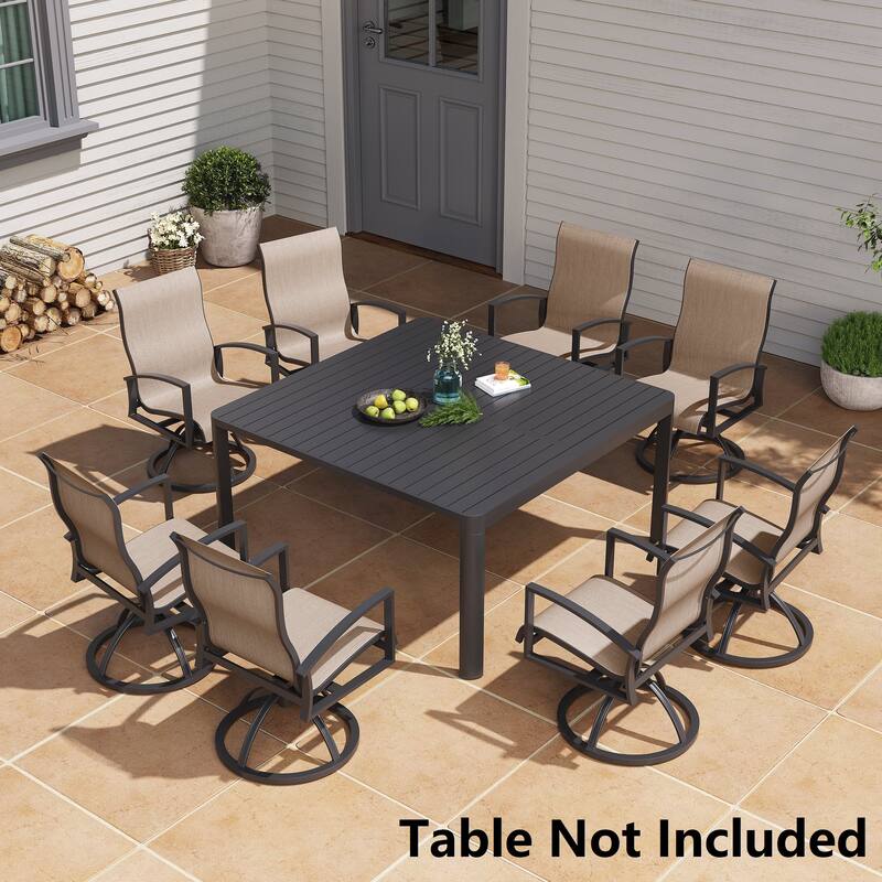 Outdoor Patio Aluminum Swivel Dining Chairs Armchair Sunbrella Fabric