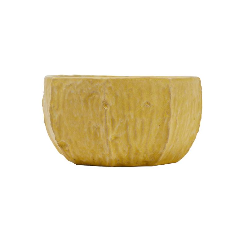 Stoneware Planter with Detail - 8.6"L x 8.6"W x 4.8"H
