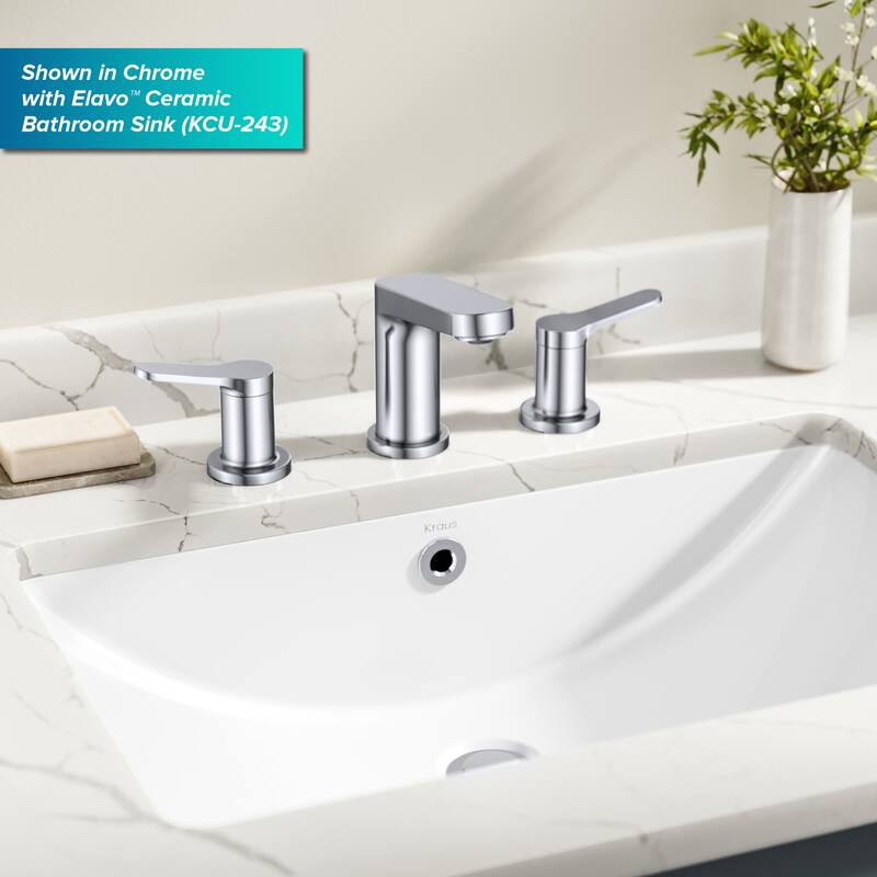 Kraus FUS-14103 Indy 1.2 GPM Widespread Bathroom Faucet with Pop-Up