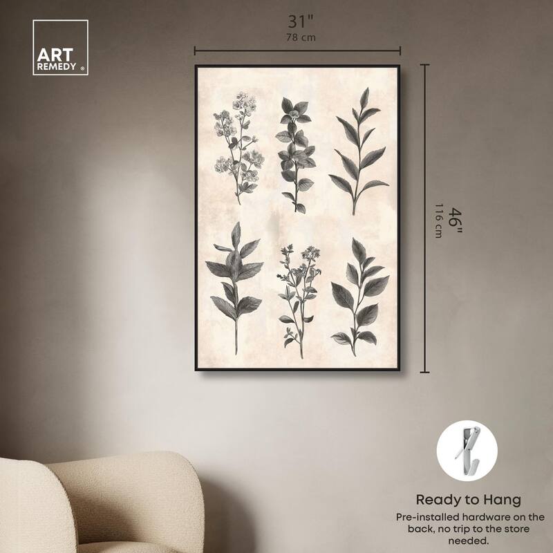 Sepia Stems Canvas by Art Remedy
