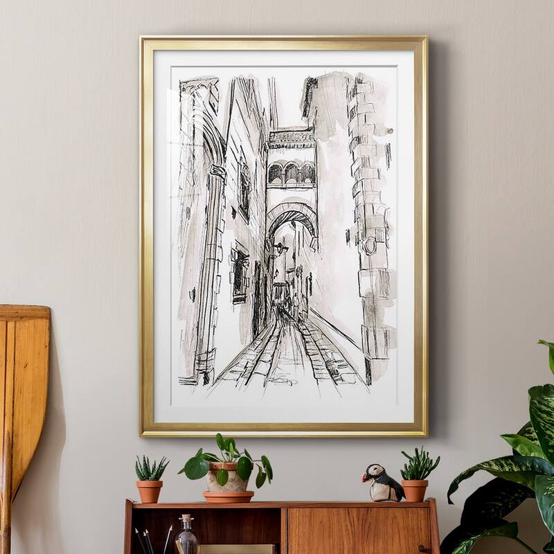 Europe Street Sketches II Premium Framed Print - Ready to Hang