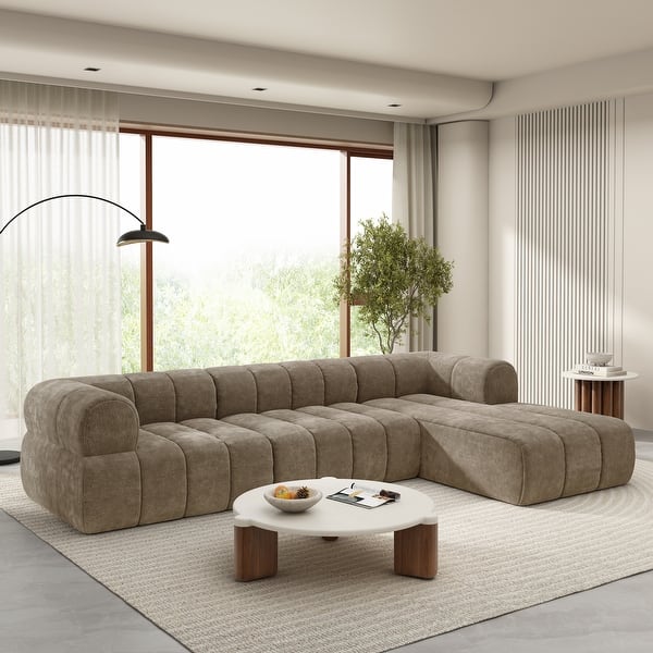 slide 2 of 62, Christopher Knight Home - 122" Modern L-Shaped Sectional Sofa with Chaise Lounge, No assembly Espresso