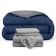 preview thumbnail 10 of 54, Bare Home Down Alternative Reversible Bed-in-a-Bag Dark Blue/Grey, Sheet Set: Light Grey - Full
