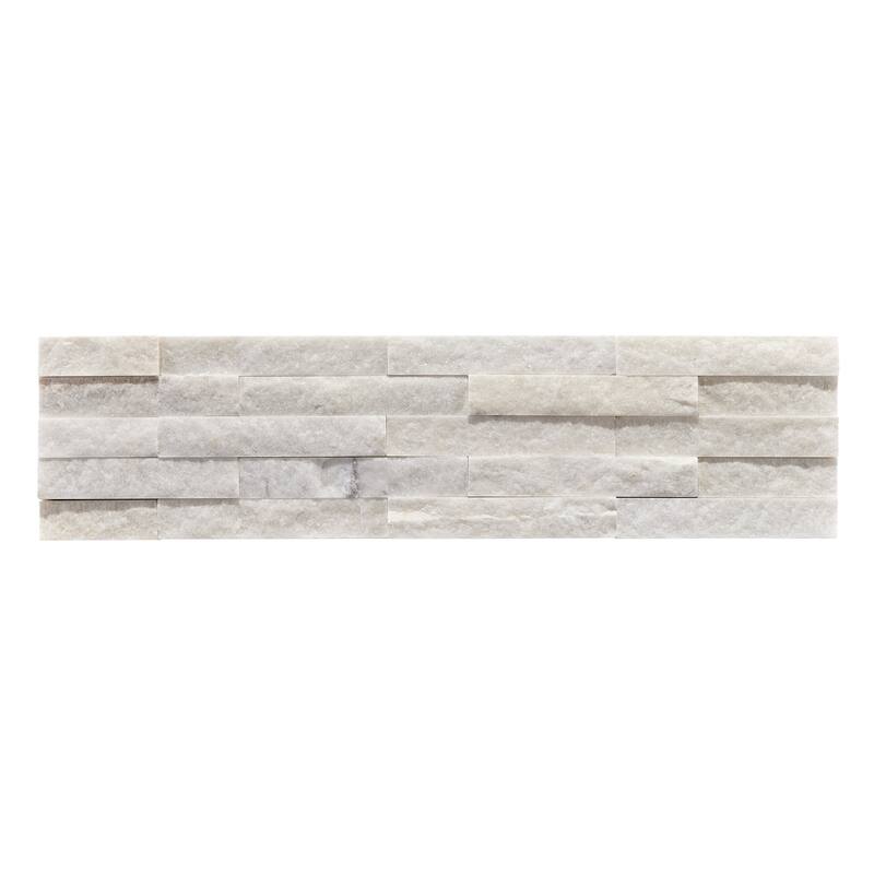 Slender Strip 3 in. x 12 in. Panel and 3 in. x 12 in. Corner Marble Wall Tile