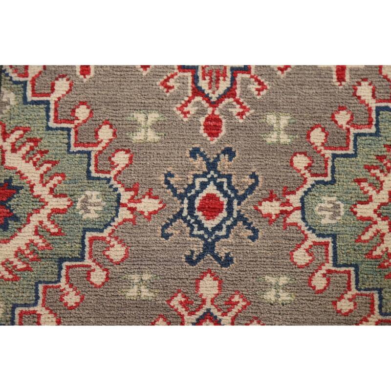 Hand Knotted Oriental 100% Wool Carpet Traditional Geometric Brown Kazak Runner Rug - 15' 11'' X 2' 8''