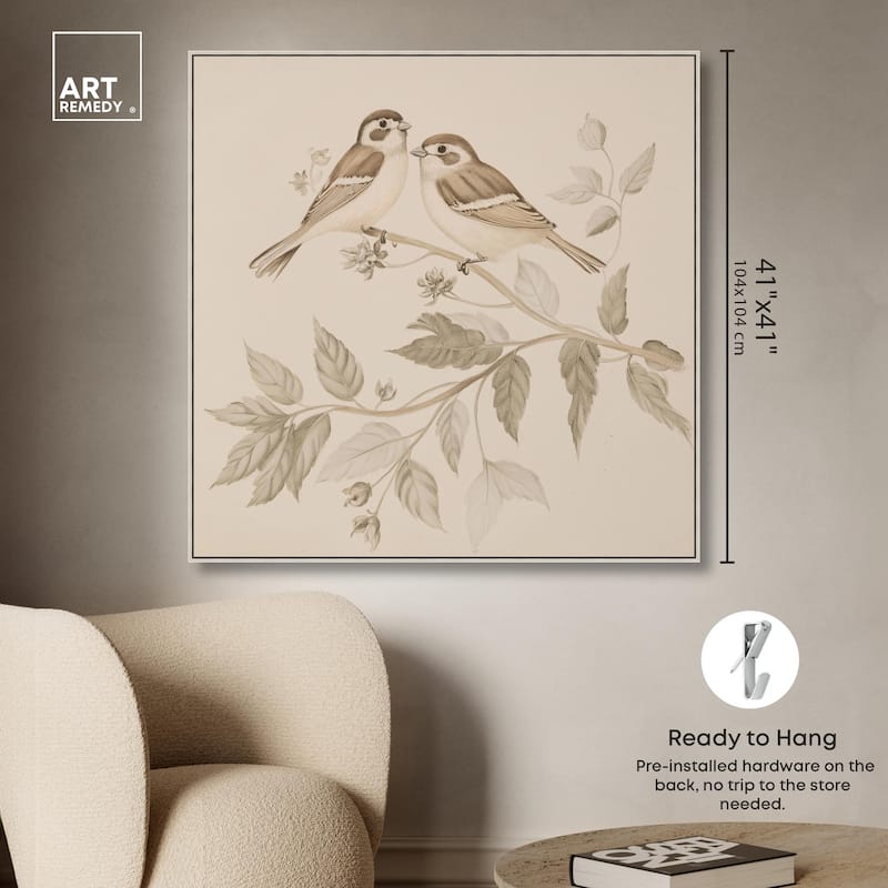Pair of Finches III Canvas by Art Remedy