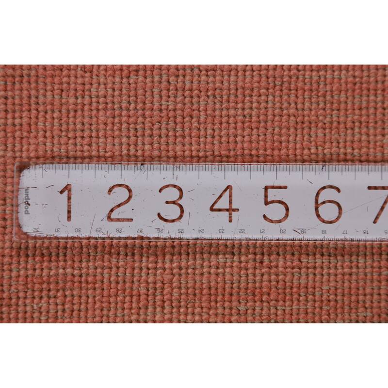 Hand Knotted Oriental 100% Wool Carpet Modern Solid Coral Gabbeh Area Rug - 9' 1'' X 6' 3''