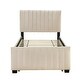 preview thumbnail 7 of 31, Twin Size Platform Bed with Trundle Bed, Velvet Upholstered Bed Frame with Headboard and Footboard No Box Spring Needed