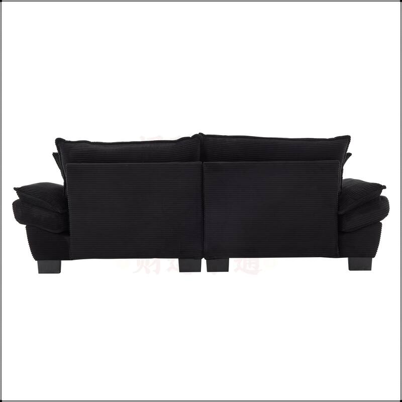 Corduroy Sofa Sleeper with Pillows