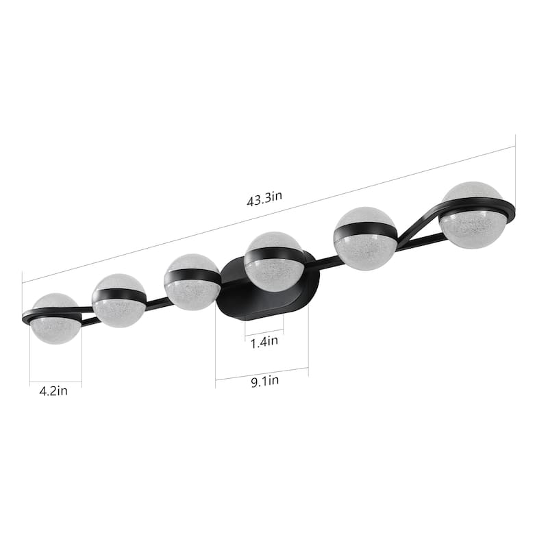 Modern Vanity Lights with 6 LED Bulbs For Bathroom Lighting