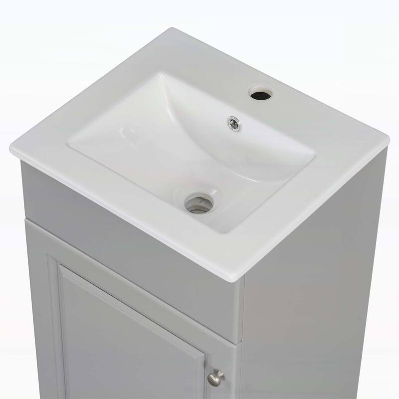 Freestanding Vanity Set with Door Shelf and Adjustable Shelf
