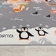 preview thumbnail 3 of 6, Kids Rug Play Mat with World Map & Charming Animals in Grey
