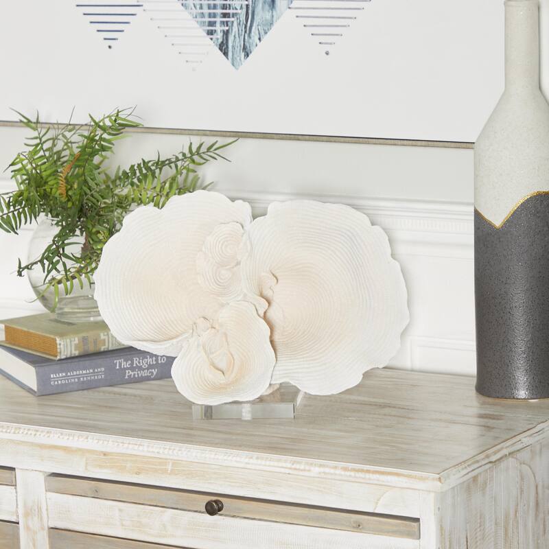 Polystone Coral Sculpture - White - Roche River Decor