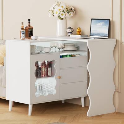 Modern 41"-79" L-Shaped Extendable Desk With Ample Storage And Adjustable Shelves