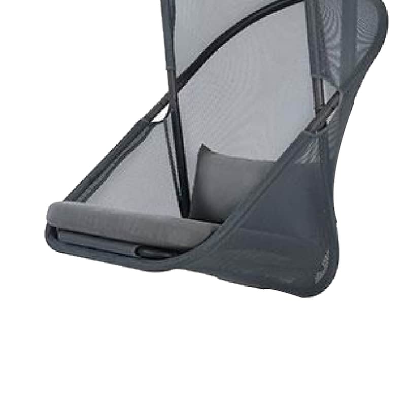 Cery Outdoor Hanging Swing Chair, Cushioned Dark Gray Mesh