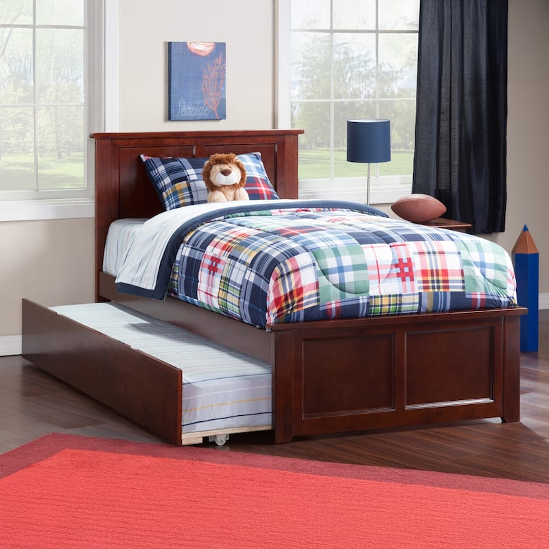 AFI Madison Platform Bed with Matching Footboard & Trundle - Walnut - Twin XL