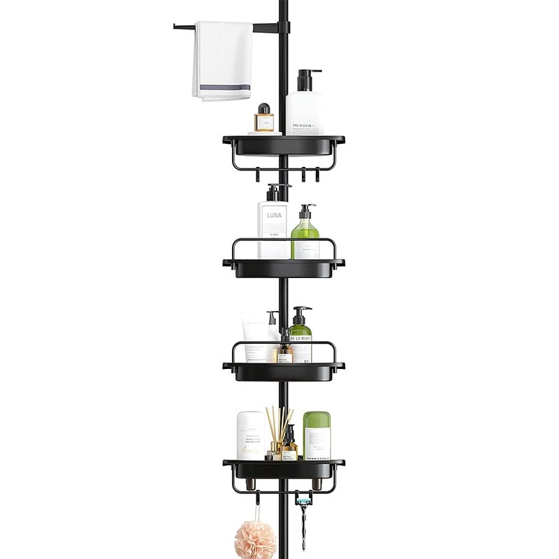 Rustproof Shower Caddy Corner 4 Tier Adjustable Shelves with