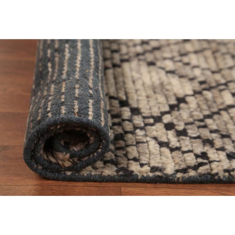 Moroccan Oriental Foyer Rug Handmade Geometric Wool Carpet - 2'0"x 3'0"