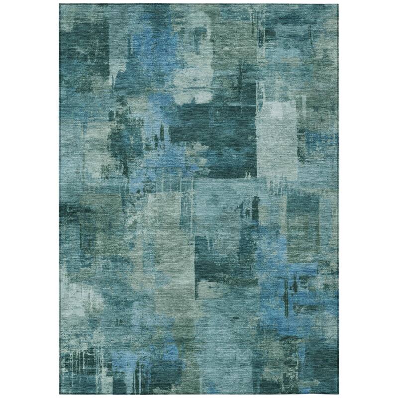 HomeRoots Abstract Transitional Rectangle Outdoor Rug