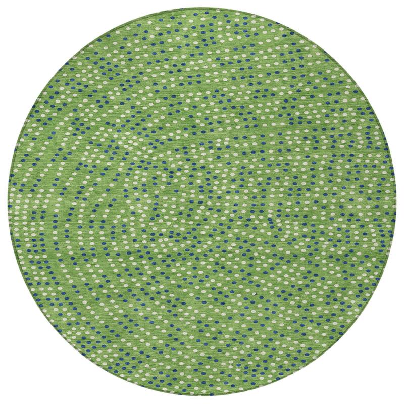 HomeRoots Polka Dot Transitional Rectangle Outdoor Rug