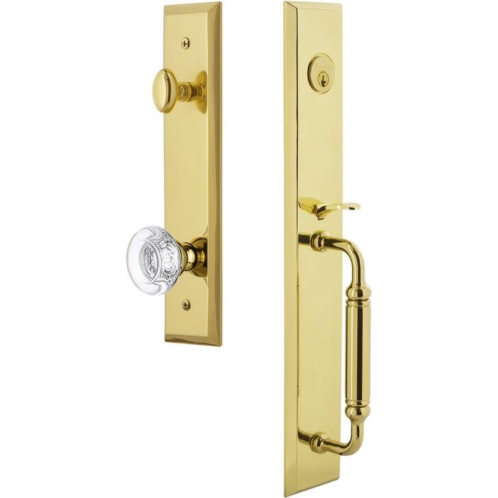 Grandeur Fifth Avenue Solid Brass Rose Dummy "C" Grip Handleset with - Lifetime Brass