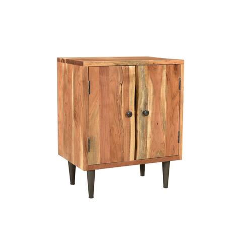 Sienna Live Edge 2-Door Accent Cabinet - Light Brown