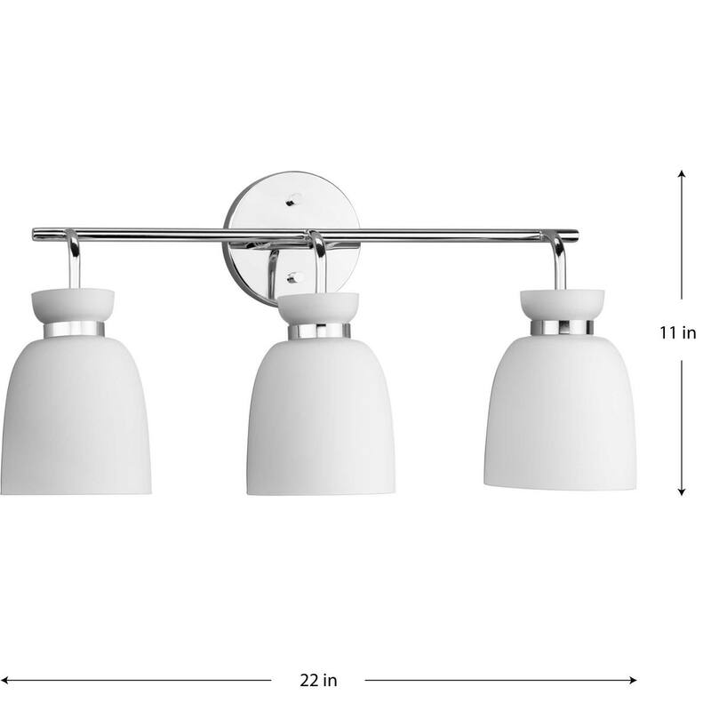 Lexie Collection Three-Light Polished Chrome Contemporary Vanity Light - 22 in x 6.62 in x 11 in