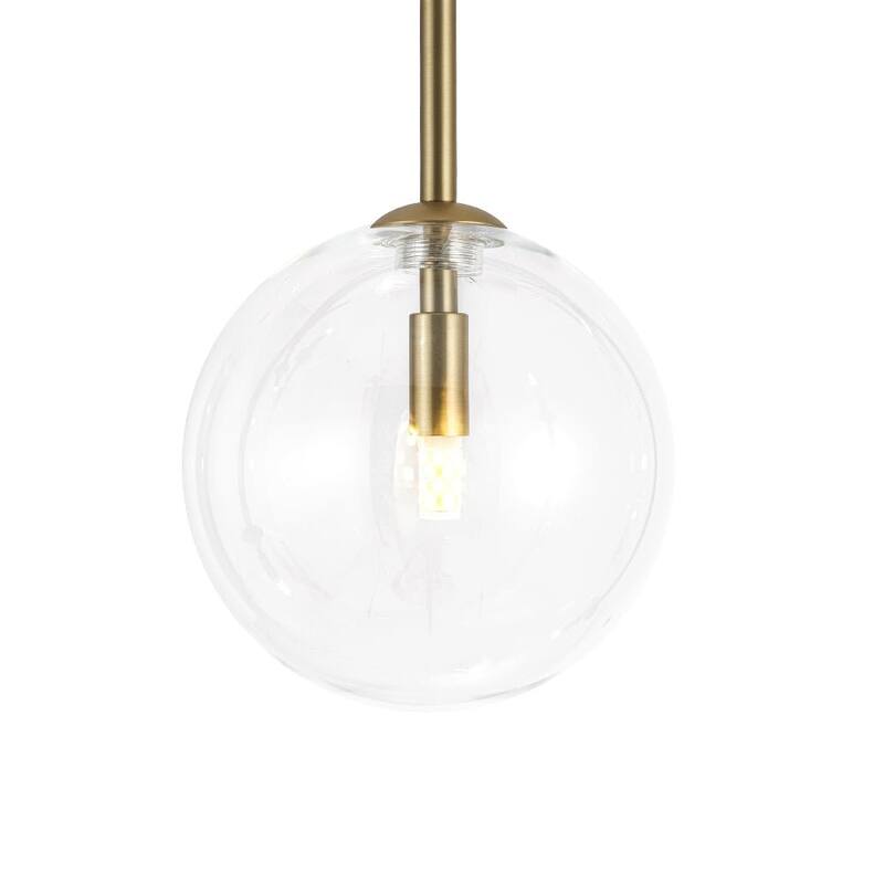 7-Light Handblown Glass Globe Modern Linear Chandelier