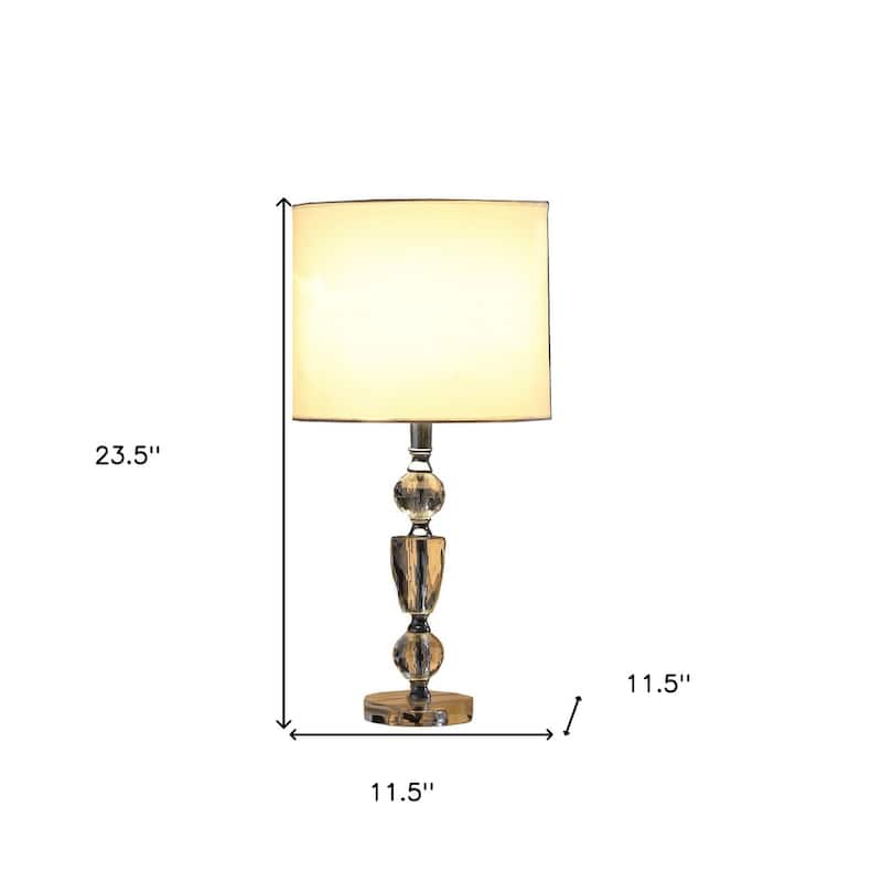 24 Inch Faux Crystal and Metal Table Lamp for Office and Living Room - 11.50" x 11.50" x 23.50"