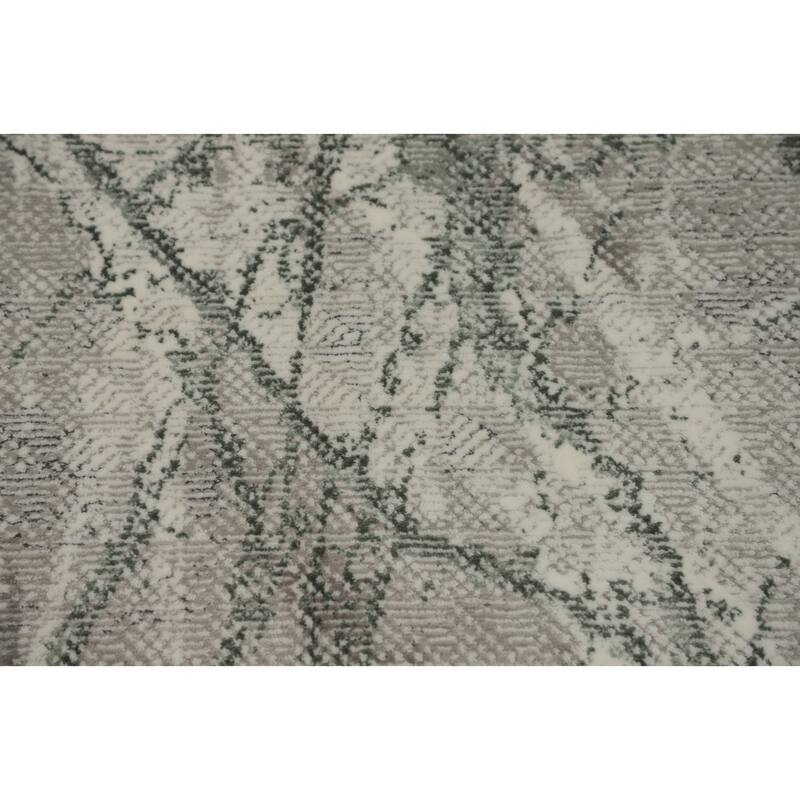 Machine Made Oriental Polyester Carpet Modern Abstract Greys & Charcoal Abstract Area Rug - 7' 5'' X 5' 2''