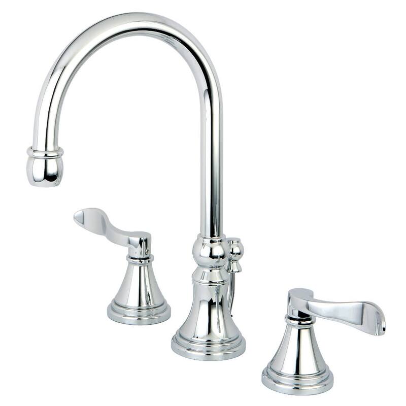Kingston Brass NuFrench 1.2 GPM Deck Mounted Widespread Bathroom - Polished Chrome