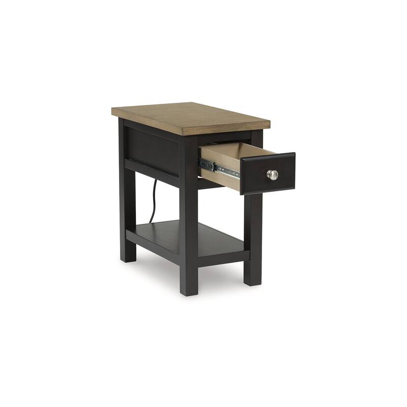 Signature Design by Ashley Drazmine Dark Brown/Light Brown Chair Side End Table - 14" W x 24.13" D x 24" H
