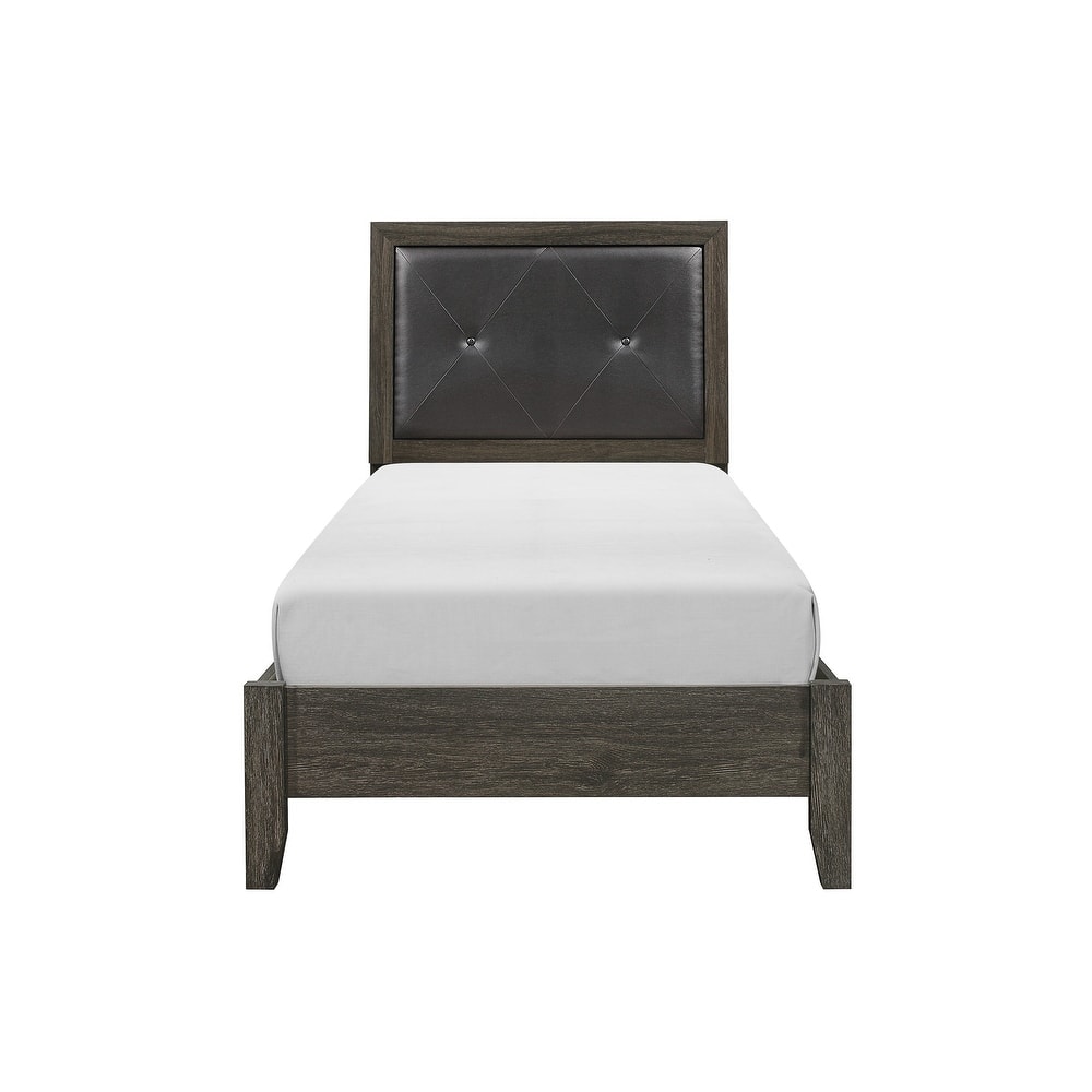 Contemporary Dark Gray Finish 1pc Bed Upholstered Headboard