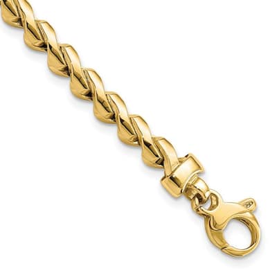 Curata 14k Gold Polished Fancy Link Bracelet 7.5 Inch