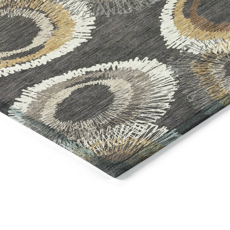 Machine Washable Indoor/ Outdoor Modern Spikey Chantille Rug