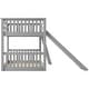 preview thumbnail 11 of 51, Floor Bunk Bed with Convertible Slide and Ladder, Wood Bunk Bedframe with Full-Length Guardrail Space-saving Low Bunk Bed